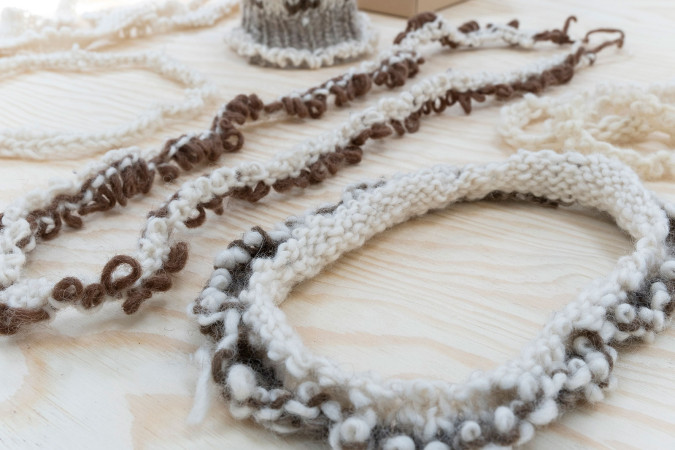 Threads. Knitted objects.