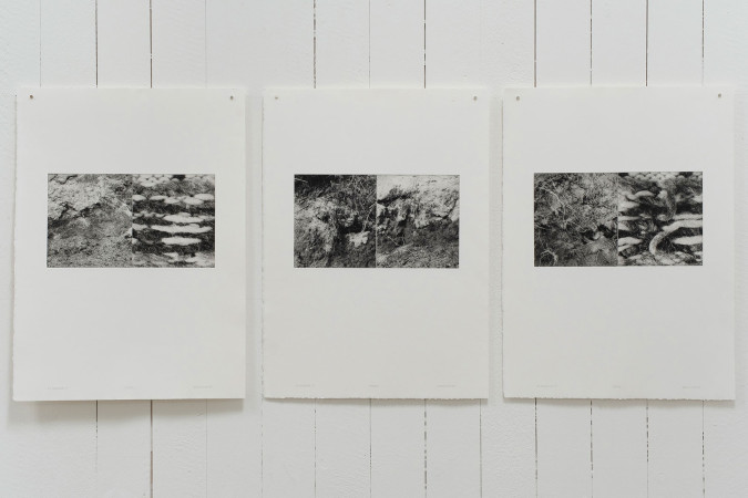 Threads 4, 2, 3 Photogravure E.T. Rives. BFK/ 250 g. w460 x h630 mm. Print:  W 330 x H 190 mm