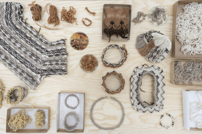 Threads. Knitted objects.