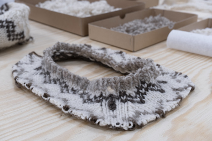 Threads. Knitted objects.