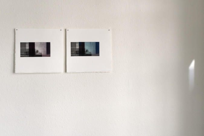 Mirleft Night Double #1, #2. E.T. Colour Photogravure. BKF Rives 30x30. Vibeke Jerichau 2018. Photo Birgitte Munk